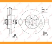���� ��������� ������������� (275x25) | ����� | Toyota RAV 4 II 1.8-2.4 00-05 BN1160 ����