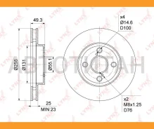 ���� ��������� ������������� (255x25) | ����� | Toyota Corolla(E12) 1.3-1.8 01-07 / Corolla Verso 1.8 01-04 BN1161 ����