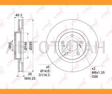 ���� ��������� ������������� (296x28) | ����� | Toyota Camry(V40/V50) 2.0-3.5 06- / Prius 1.8h 11- / RAV 4 III-IV 2.0-3.5 05-/ Lexus ES250-350 06- BN1...