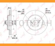 ���� ��������� ������������� (319x28) | ����� | Lexus RX300-400h 03-08/ Toyota Harrier 2.4-3.5 03-08 / Highlander 3.3 03-07 [BN1163] BN1163 ����