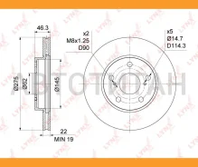 ���� ��������� ������������� (275x22) | ����� | Toyota Auris(E15) 1.33-1.8 07- / Corolla(E15, E18) 1.33-1.8 07- BN1171 ����
