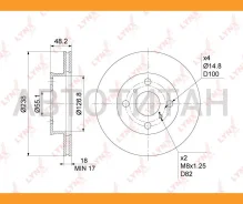 ���� ��������� ������������� (238x18) | ����� | Toyota Corolla(E10, E11) 1.3-1.6 92-01 BN1166 ����