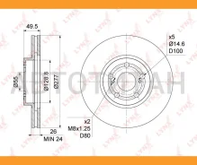 ���� ��������� ������������� (277x26) | ����� | Toyota Avensis(T25) 1.6-2.4 03-08 BN1168 ����