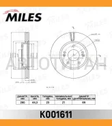 ���� ��������� �������� KIA CEED 12-/Hyundai i30 R15 11- �������� ����. D=280�� [K001611] K001611 ����