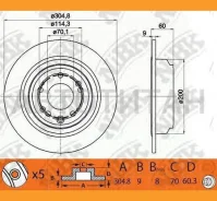 ���� ��������� ������ Honda Accord 2.4 08- D305�� RN1407 [RN1407] RN1407 ����