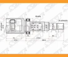 ���� (�������/ ������/ �����) Ford Focus 98-11 / C-MAX 03-10 [FD676], ������ �������� FD676 ����