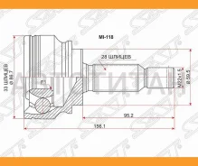 ���� (�������/ �����) Mitsubishi ASX 10- / Lancer 07-17 / Dodge Caliber 06-12 / Mitsubishi Galant Fo, �������� MI118 ����