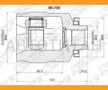 ���� (�������/ ������/ �����) Mitsubishi Outlander 02-12 / Airtrek 01-05 [MI750], ������ �������� MI750 ����