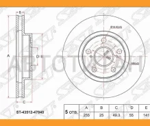 ���� ��������� (�����) Toyota Allion (T240) 01-07 / Caldina (T190, T210) 92-02 / Premio 01-07 / Prius [ST4351247040] ST4351247040 ����