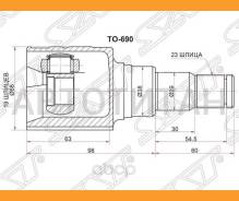 ���� (�������/ �����) Toyota Vitz 99-05 / Echo 99-05 / Platz 99-05 / Yaris 99-05 [TO690], �������� TO690 ����