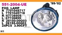 ���� ��������������� L Renault Megane Scenic 99-/ Laguna 98-01/ Twingo 98-/ Trafic 01- 5512004LUE ����