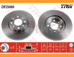 ����. ���� ���. ����. [257x20] 4 ���. FIAT Bravo/Brava/ ALFA Romeo1,8 16v 1.9TD Tempra/Tipo 2.0i 90-96 DF2686 ����