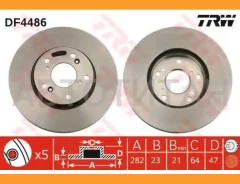 ���� ��������� �������� Honda CR-V 2.0 02 DF4486 BN1033, ND8024K, ND8032K, 297267, 230101, TB219078, 09.6752.20, 09.A455.11, 09.A455.14, 09.A455.1X, 9...