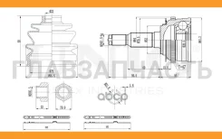 ���� ������� Chevrolet Lacetti (J200) 05-, Nubira 04- (����) CVJ20002 ����