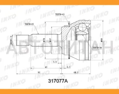 ���� ������� 25/30 ABS 43 | ����� ����/��� | Mitsubishi�Lancer�Cedia�(CS5A)�1. �8�4WD�2000. �07- INKO 317077A 317077A ����