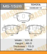 ������� ����. ���. Toyota Avensis/Corolla/Alphard/Estima 03- Masuma MS1528 MS1528 ����