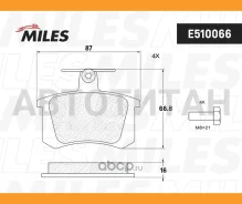 ������� ��������� ������ (����� Ceramic ����� PRO) AUDI �100 8295/A4 9597/A6 9597/A8 9499 (TRW GDB1163) E510066 E510066 ����