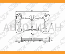 ������� ��������� (�����) Audi Q7 05-15 / Volkswagen Touareg 02-10 SAT ST7L0698451C, ������ ST7L0698451C ����