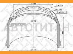 ����. ������� 410x220/234 H300 d298/335 n10x23Omn Shacman SX4258, MAN TGA/SL/M2000/F90 81501100144, 81501100104, 81501100107 Stellox 8500030SX 8500030...