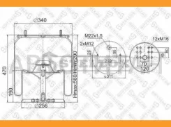 ������������� �� ����. BPW36. 2��. M12����.25. 1���. ����. M22. ���� ����, 12 ���. �16 BPW Stellox 9008813SX 9008813SX ����
