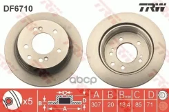 ���� ��������� ������ Ssang YONG Rodius 05-/Stavic 13- /Vent D=307mm TRW ���. DF6710 DF6710 ����