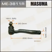 ���������� ������� ���� Masuma Toyota LAND Cruiser 100, Lexus LX470 98-02 RH Masuma ME3811R, ������ ME3811R ����