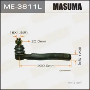 ���������� ������� ���� Masuma Toyota LAND Cruiser 100, Lexus LX470 98-02 LH Masuma ME3811L, ����� ME3811L ����