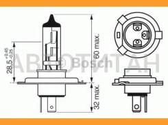 ����� Pure Light Standart H4 12V [60/55W] [������] [1 ��] 60/55W 12V P43T 10X10X1 1987302041 ����