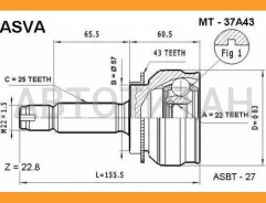 ���� �������� 22x57x25 Mitsubishi : Lancer Cedia CS2A, Mirage Dingo CQ1A/CQ2A [MT37A43] MT37A43 ����