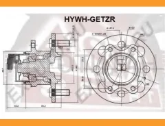 ������� ������ � �������� ABS Hyundai Getz TB 2002 ASVA Hywhgetzr 527501C100, 527501G100 ����