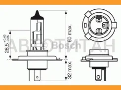 ����� Xenon Blue H4 12V [60/55W] [������] [1 ��] 60/55W 12V P43T 1987302045 ����