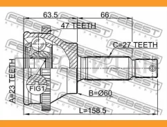 ���� �������� 23x60x27 Hyundai Sonata (EF) 0105 [1210Efata47] 1210EFATA47 ����