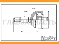 ���� �������� / �������� /������ /����� HDK ��� Honda Accord Ascot Inspire Prelude 1989-1997; 32*60*28; HO-022; 44305SM4010 44305SM4040 0310022 [HO022...