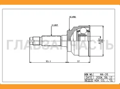 ���� �������� /������ /����� HDK ��� Mazda Familia 323 Eunos Presso Lantis Capella Telstar; 30*56*26; MA-026; F0152550X [MA026] MA026 ����