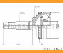 ���� �������� /�������� ������ /����� HDK ��� Toyota Camry 1989-1993 Vista Celica; 27*56*26; TO-012A48; (TO-E012A TG-CVJ0021 CO-7511A) 4341020680 [TO0...
