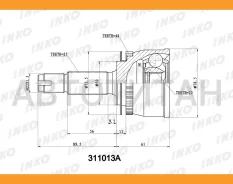 ���� �������� 25/22 ABS 44 | ����� ����/��� | KIA�Cerato�1.6�2004.01- [311013A] 311013A ����