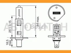 ����. Bosch H1 12v 55W Plus 30 (�������) 1987302012 ����