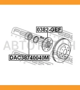 ��������� ��������� 38x74x40 | ����� ����/��� | Hondafit Shuttle HYB GP2 [JP], CITY Hybrid GM7, CITY GM1, Amaze DF2, FI Febest DAC38740040M DAC3874004...