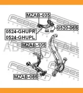 ������ ��������� ������ ��� ���������� Mazda 6 Wagon GH 2007- �/� Febest MZAB105 MZAB105 ����
