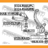 ����������� ��������� �������� ������ | ����� ����/��� | Honda, Acuracl YA4, Odyssey RA6, Accord CF8, Odyssey RA8, Accord CG5, T Febest HAB151RUB HAB1...