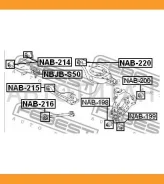 ���������� ������� �������� ������ Infiniti FX45/35 02-08 Febest NAB214 NAB214 ����