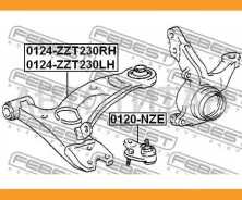 ����� �������� ������ Toyota Corolla/Altis SED/WG CE120, NZE12#, ZZE12# 2000.08-2008.08 [GR] Febest 0124ZZT230RH 0124ZZT230RH ����