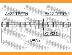 ������� ������ 22x692x22 Nissan Primera P11 1996-2001 Febest 0212P10RH 0212P10RH ����