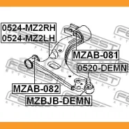 ����� ������ Ford Fiesta/Fusion 1.25-1.6/1.4TDCi/1.6TDCi 01, Mazda 2 1.25/1.4/1.6 03 Febest 0524MZ2RH 0524MZ2RH ����
