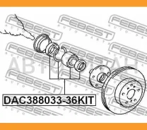 ��������� ������� �������� Toyota Caldina AT211, CT216, ST21# 1997.08-2002.09 DAC388033-36KIT Febest DAC38803336KIT DAC38803336KIT ����