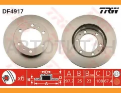 ����. ���� ���. ����. [297x25] 6 ���. Toyota Fortuner 2.5-3.0 06.04-05.15/ Hi-Lux III 2.5-3.0 07.05- [DF4917] DF4917 ����