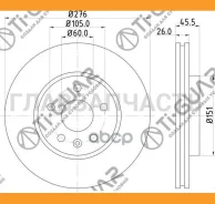 ���� ��������� /�������� /TI-GUAR ��� Chevrolet Cruze 2009- Opel Astra J Aveo 2011-; D=276mm, ������� 26mm; TG-13502045; (RN34001) 569069 0569069 1350...