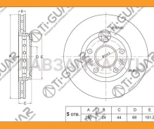 ���� ��������� /�������� /TI-GUAR ��� Renault Duster 2010- Kaptur 17- Fluence 2009- Arkana 2018-; 280/24��; TG-40206-4151R RN43007 09. A727.11 4020641...