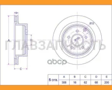 ���� ��������� /������ /TI-GUAR ��� Nissan Murano Z50, Z51, U31, Infinity QX56 2003-, FX35 2008-; 308/16��; TG-43206-CA000 RN1185 43206CA000 43206CK00...