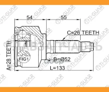 ���� �������� /TI-GUAR ��� Honda Fit Jazz City 2003- GD6 L13A, GD8 L15A /28*52*26; TG-4459; (HO-059) 44305SAAE00 0310059 [TG4459] TG4459 ����